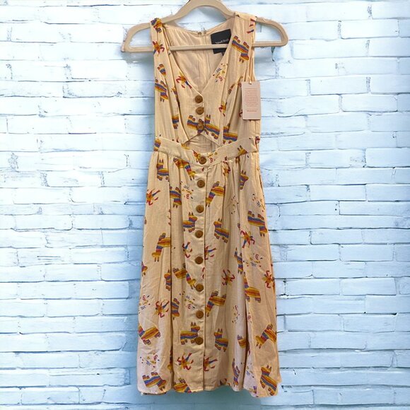 Modcloth Cutout Piñata Print Dress - Picture 4 of 8